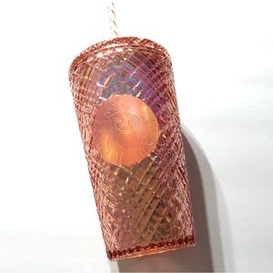Starbucks 2021 holiday Pink Gold Jeweled Tumbler